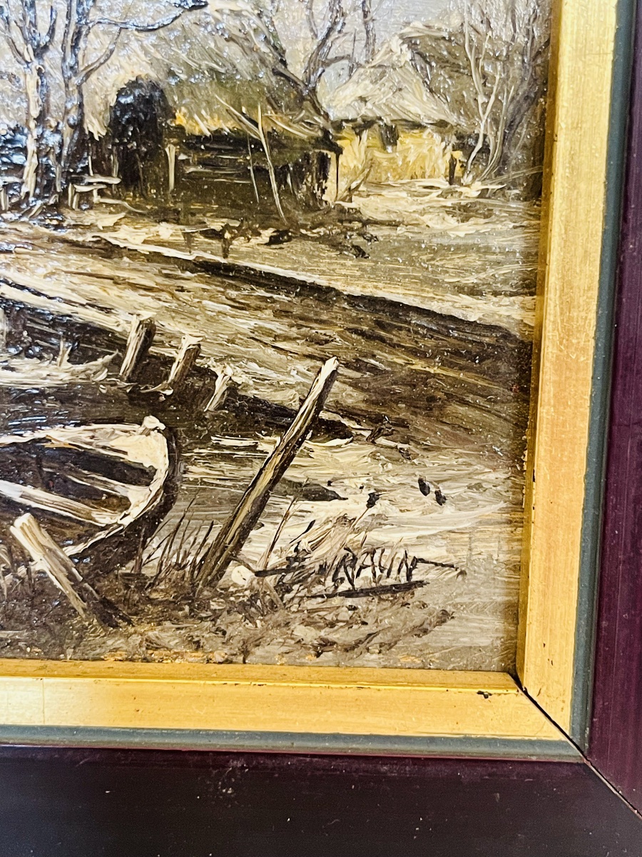 Huile sur bois - École moderne -photo-4